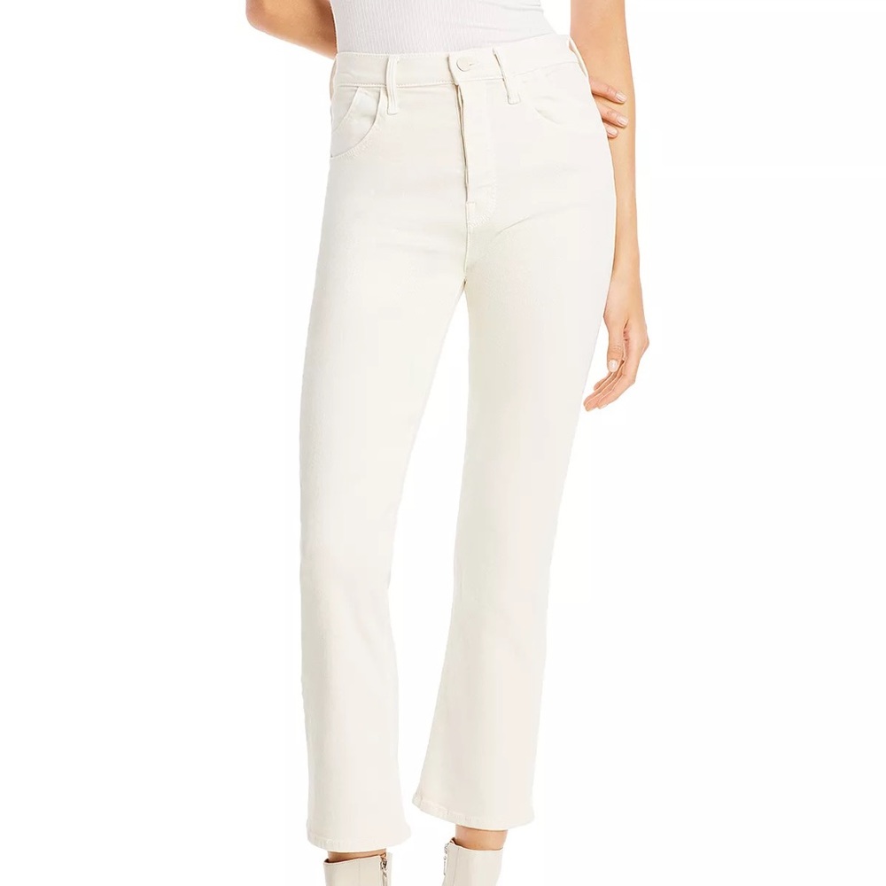 Mother Denim 
The Double Pocket Stash Tripper Ankle Jeans in Cream {Size 28}
